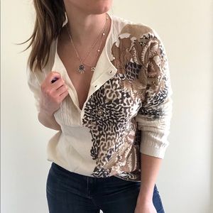 Roberto Cavalli ivory long sleeve light sweater